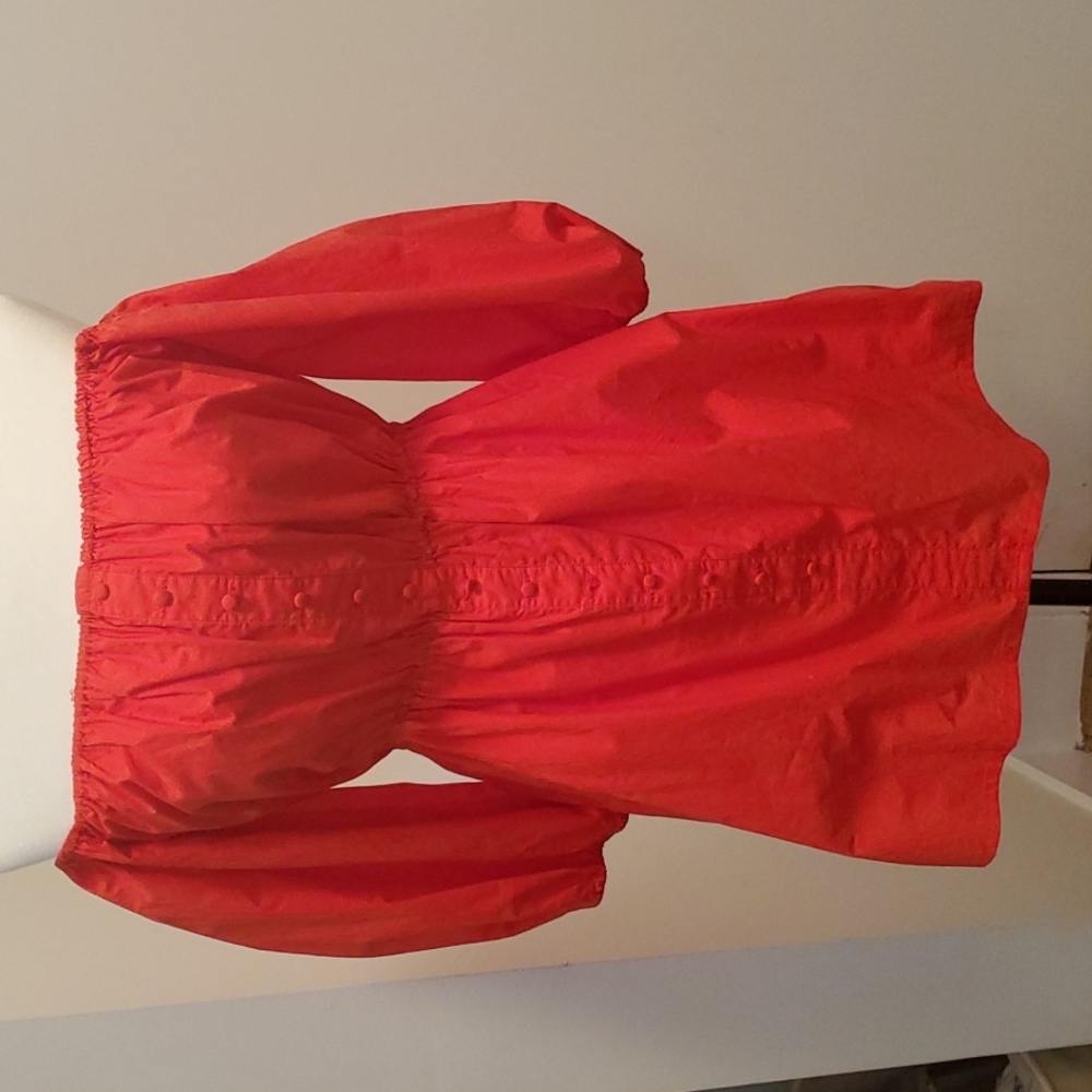 Red off shoulder mini dress